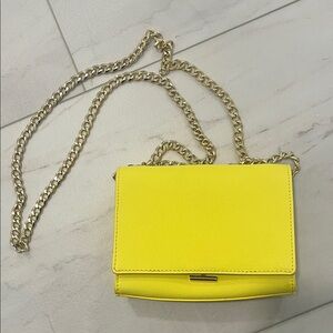 Vince Camuto Yellow Leather Chain Shoulder Bag